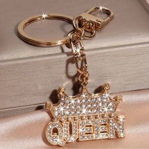 Queen Gold Crown Keychain